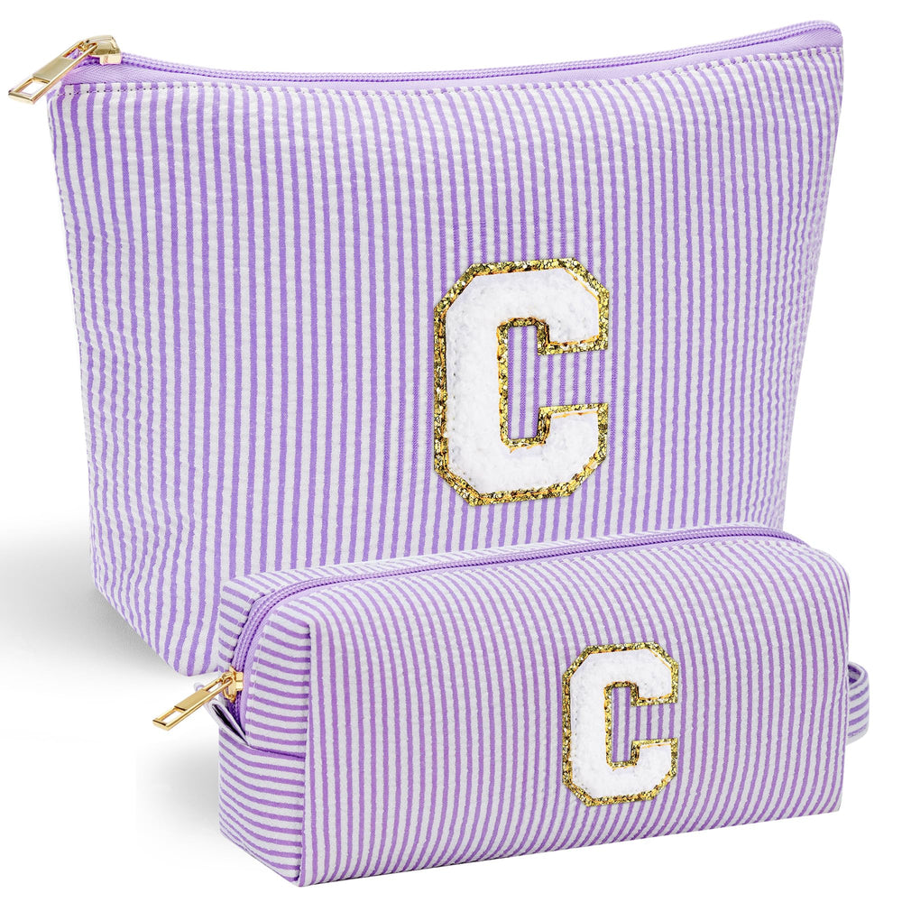 YOOLIFE bolso de maquillaje con iniciales chenille, regalo personalizado y elegante