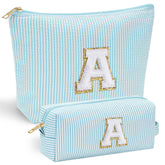 YOOLIFE bolso de maquillaje con inicial de chenille frontal, regalo personalizado.