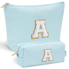 YOOLIFE bolso de maquillaje con inicial de chenille frontal, regalo personalizado.