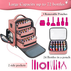 YOREPEK organizador de esmaltes, 4 bolsillos con cremallera para herramientas, ideal para manicura.