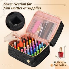 YOREPEK Bolsillo de malla grande para adhesivos, limas y otros accesorios.