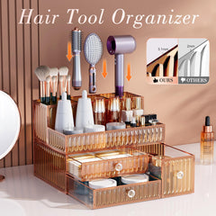 Youdepot Organisateur soins visage en verre trempé doré pour votre routine.