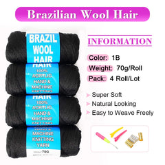 Youngther hilo acrílico brasileño negro natural para twist Senegal.