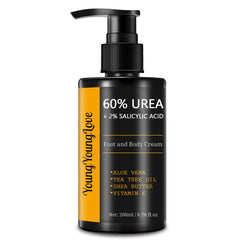 YOUNGYOUNGLOVE urea cream 60 percent in pump bottle for deep hydration.
