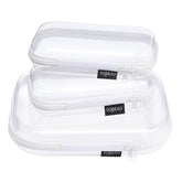 YQBRAO caja dura transparente con cremallera para cosméticos, acceso rápido y orden visual.
