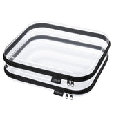 YQBRAO caja dura transparente, vista frontal, ideal para organizar cosméticos y suministros.