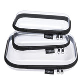 Estuche rígido YQBRAO transparente con cremallera para organización de viaje y cosméticos