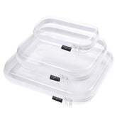 Estuche rígido YQBRAO transparente con cremallera doble para cosméticos.