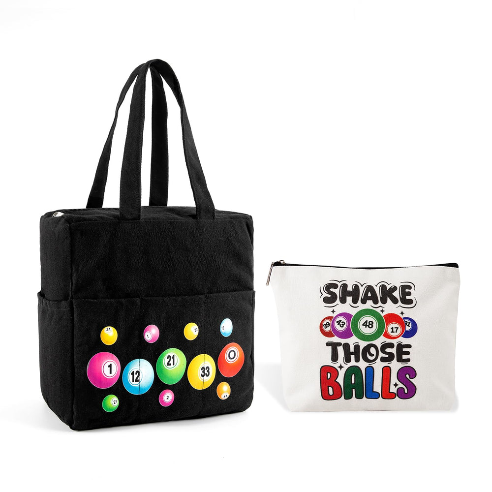 Bolsa de bingo YTDYQFLZH con bolsillos y cierre para fichas y marcadores.