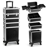 Yueieoun 4-en-1 carrito de maquillaje, vista frontal para organización móvil.