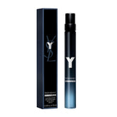 Yves Saint Laurent Y mini EDP bottle close-up, travel-friendly option for on the go