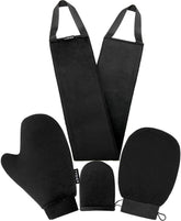 Yvoier guante exfoliante para bronceado, elimina células muertas para absorción uniforme.