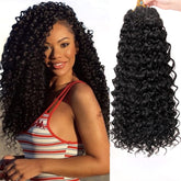 YXCHERISHAIR cabello ganchillo torsion profunda 18 pulgadas 1B, brillo natural duradero.