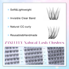Pestañas cluster CC-Curly Zanlufly con rizo natural