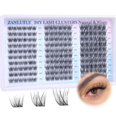 Pestañas cluster delicadas de Zanlufly para look natural y ligero