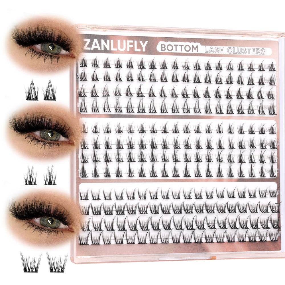 Pestañas inferiores Zanlufly 5mm; look suave y natural para uso diario.