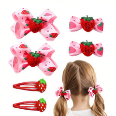 Horquillas Zanwell fresa set: broches brillantes para peinados diarios.