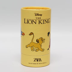 Diseño de empaque Zara The Lion King para colección infantil segura.