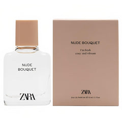 Zara Nude Bouquet perfume bottle front view, showcasing the elegant floral scent.