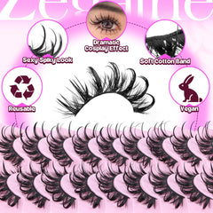 Pestañas Zegaine D-Curly, espigas discretas para look delicado.