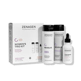 Zenagen Revolve champú, botella frontal, limpieza suave que fortalece el cabello.
