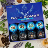 ZenseMe bombas de baño para hombres: set regalo de 8 fragancias para relajación.