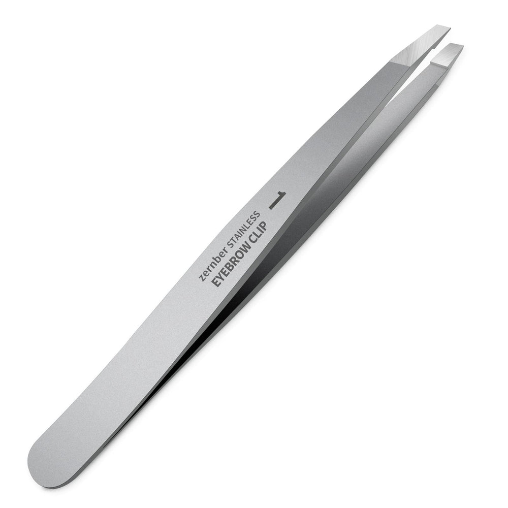 Tijeras ZERNBER para cejas con ángulo sesgado, precisión profesional
