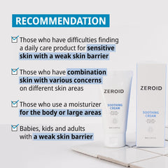 ZEROID Formule douce adaptée à tous les âges pour une peau sereine.