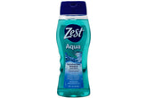Zest Aqua frente de la botella, ideal para comenzar la rutina de ducha