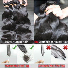 ZGWG 12A cabello-onda-corporal: longitud 24-30, negro natural, aspecto completo