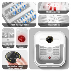 ZhanHao Foot Spa con 8 rodillos y burbujas para masaje profundo.