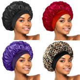 ZHENSILK bonete de seda para dormir en negro protege el cabello durante la noche