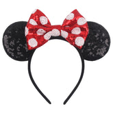 Diadema zhezesmila con orejas de ratón y lentejuelas, ideal para fiestas.