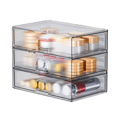 ZHIAI organizador acrílico apilable con 3 cajones para cosméticos, orden rápido.