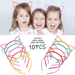 Diadema Zifengcer con orejas de gatito multicolor, sujeción suave para uso diario.