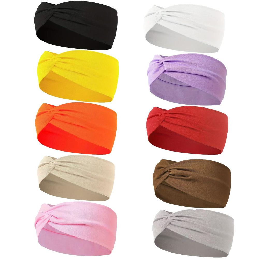 Zilotusnte banda para cabello ancha absorbente, ideal para yoga