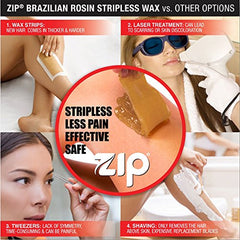 Zip Wax Kit uso en casa para rostro y cuerpo, depilación consistente
