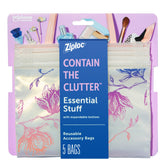 Bolsa Ziploc Esenciales Boho para cosméticos y accesorios, reutilizable.