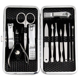 ZIZZON estuche lujo negro para transporte seguro de herramientas de manicura.