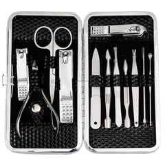 ZIZZON estuche lujo negro para transporte seguro de herramientas de manicura.