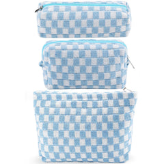 ZLFSRQ set de tres neceseres a cuadros, ideal para viaje y organización diaria.