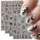 ZOAZJINAZ uñas navideñas con árbol: diseño festivo para lucir en fiestas.