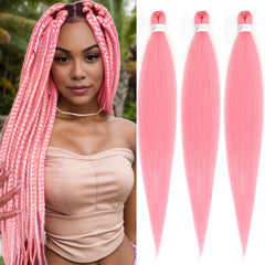 Zoewan pelo trenzado preestirado rosa suave y ligero para peinados protectores