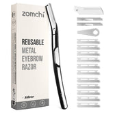 ZOMCHI afeitado cejas mango-metálico para control preciso
