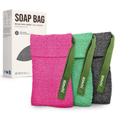 ZOMCHI bolsas exfoliantes para jabón: paquete de 3 para rotar y exfoliar suavemente.