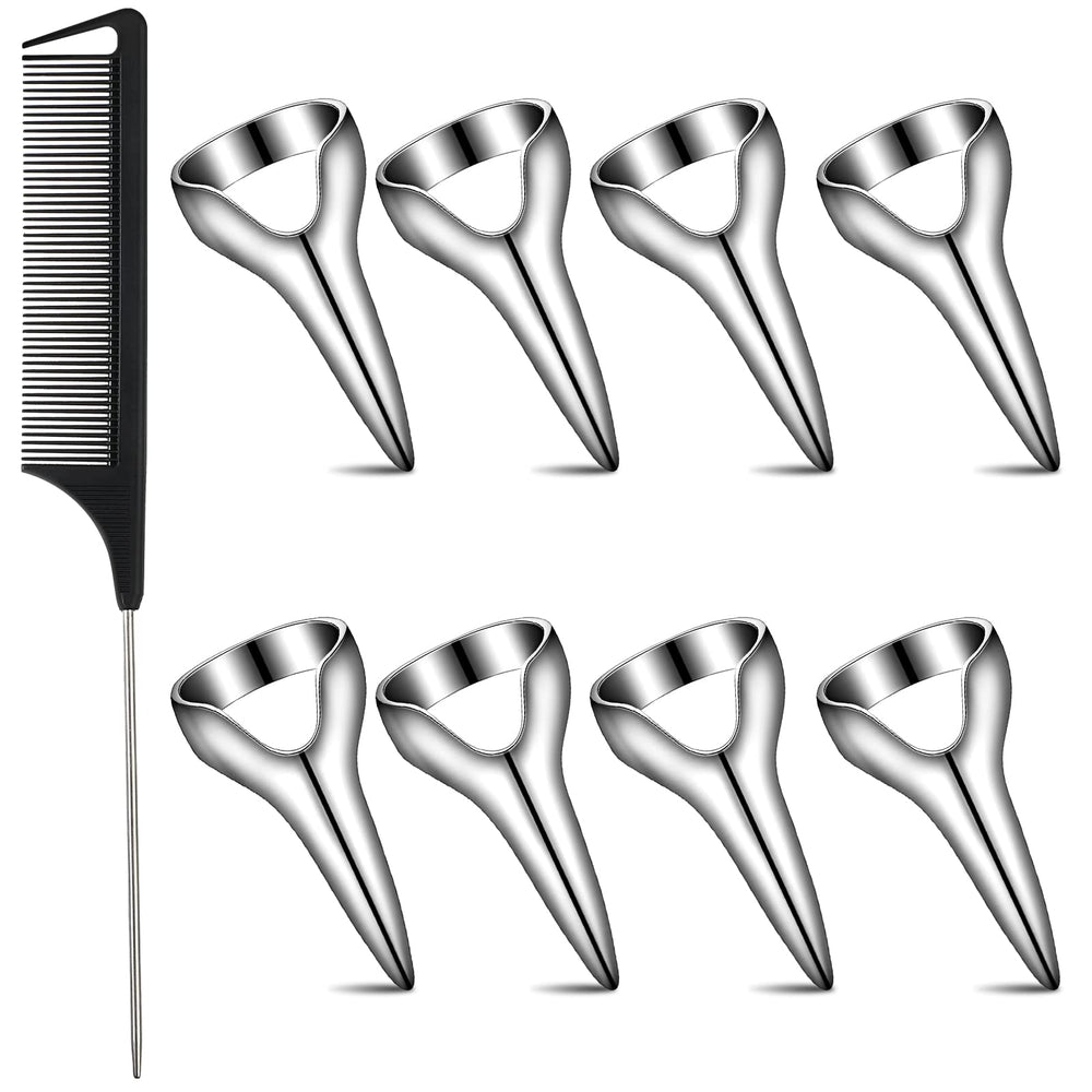 Zopeal: anillos metálicos para separación del cabello, conjunto de 9 piezas de uso diario.