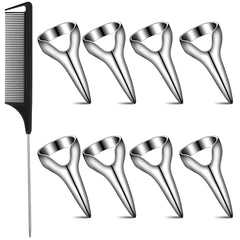 Zopeal: anillos metálicos para separación del cabello, conjunto de 9 piezas de uso diario.