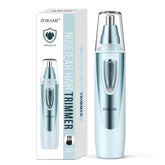 ZORAMI afilador nariz y orejas, vista frontal azul, ideal para uso diario.