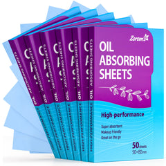 Hojas absorbentes ZOROM'S para el rostro en empaque, control de grasa durante el día.