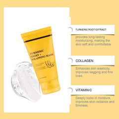 Aplicación de mascarilla cúrcuma kojico sobre la piel